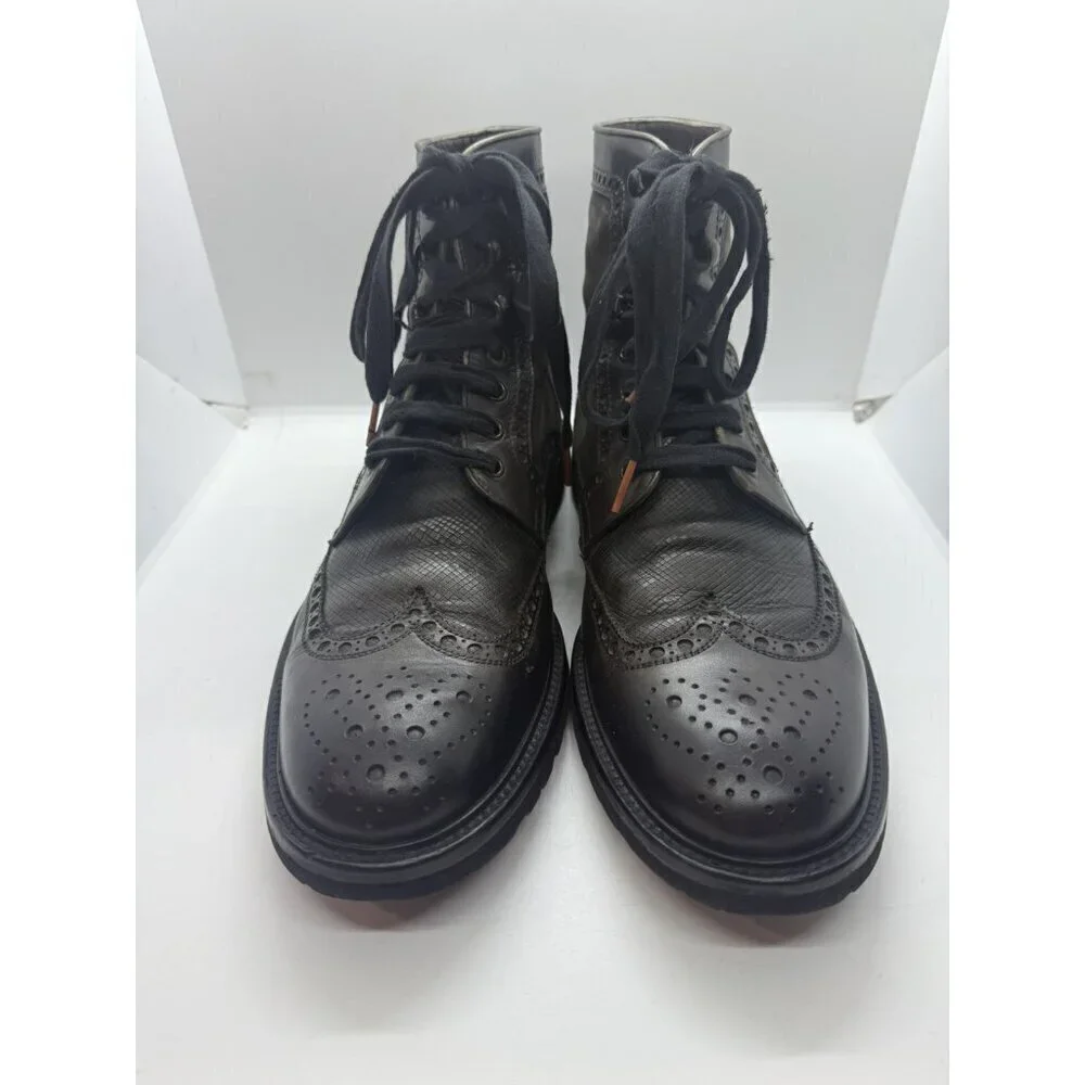 Magnanni Enzo Leather Suede Brown Grey Wingtip Men's Chukka Boots Sz 10 M 15213